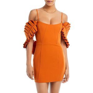 Andrea Iyamah Womens Azo Orange Boning Mini Cocktail And Party Dress NWT